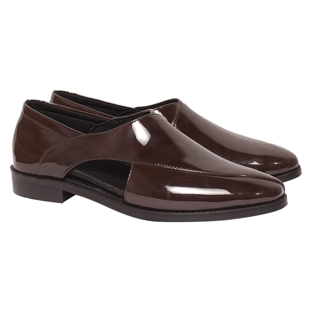The Dapper(Brown Patent Sandals)