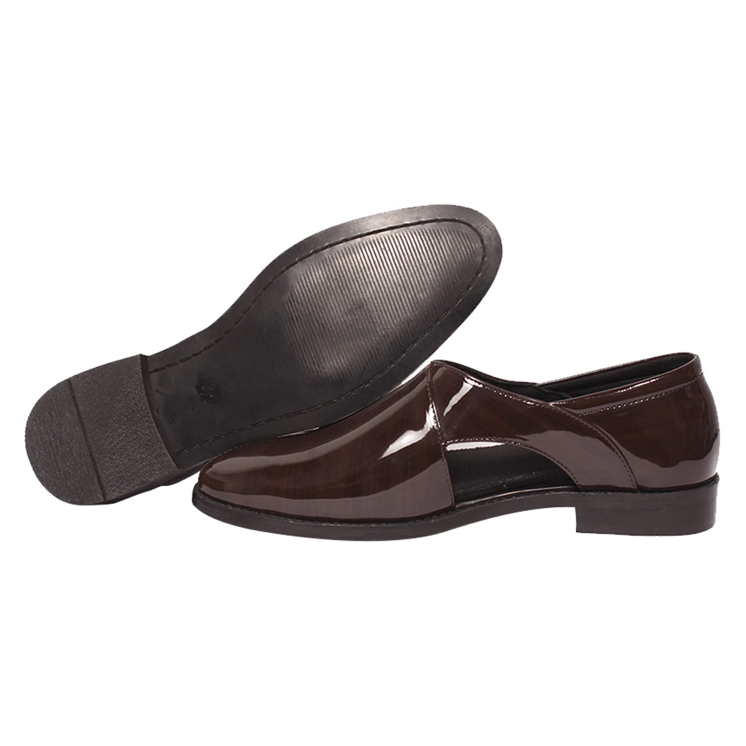 The Dapper(Brown Patent Sandals)