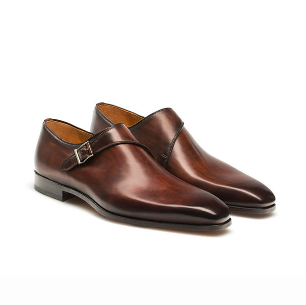 Kello Brown Single Strap Monk Shoes