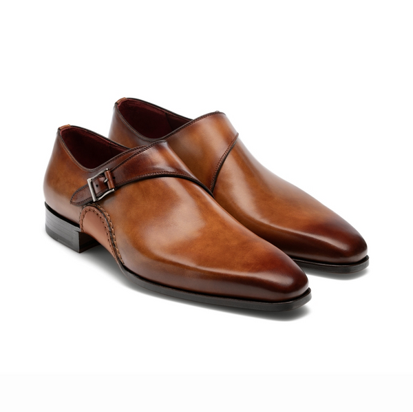 Karwa Brown Single Strap Monk Shoes