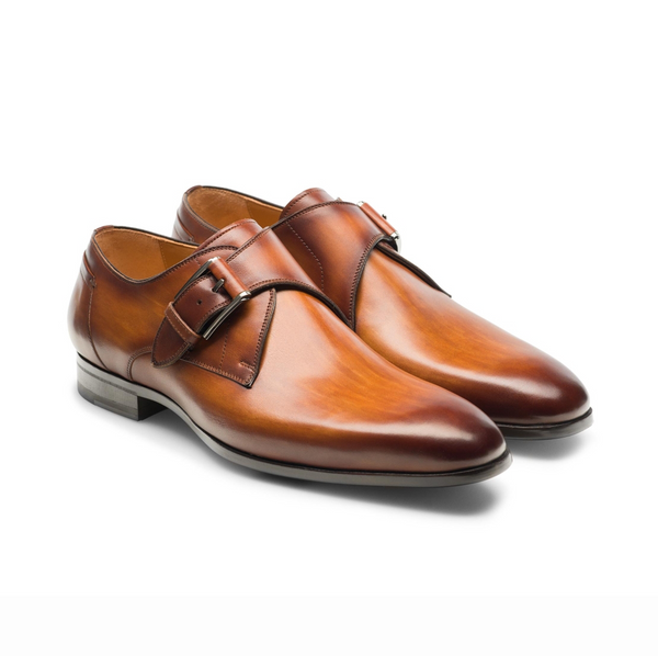 Luxoro Brown Single Strap Monk Shoes