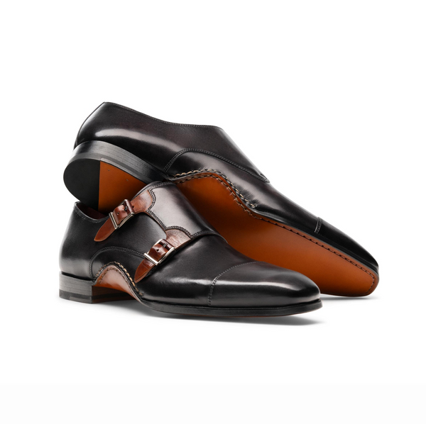 Xoro Brown Double Strap Monk Shoes