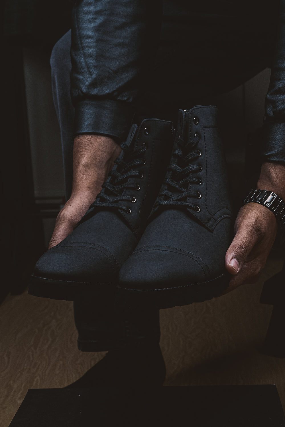 Magistrate Black Matte Boots – Vegan Basics - Main Image