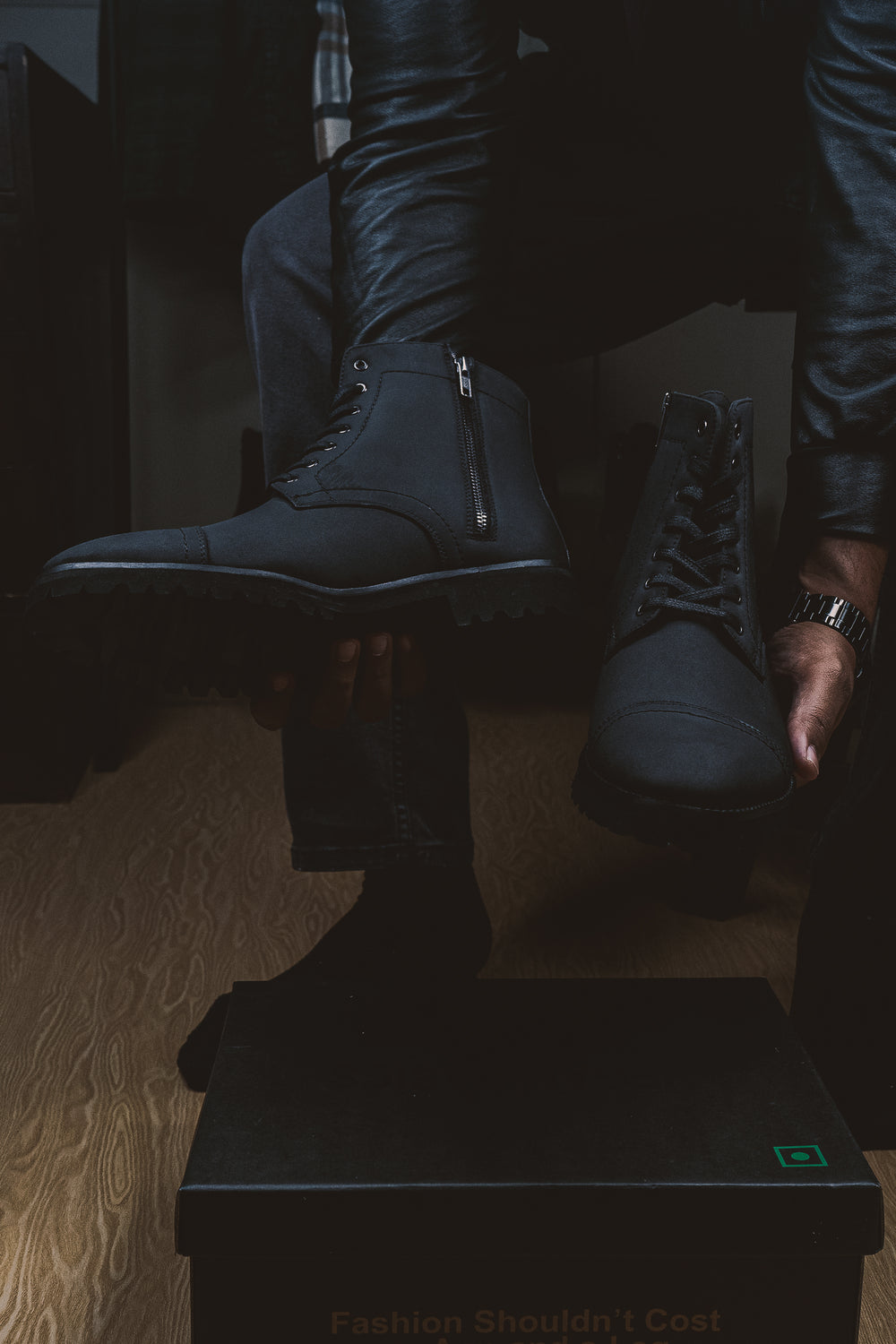 Magistrate Black Matte Boots – Vegan Basics - Main Image