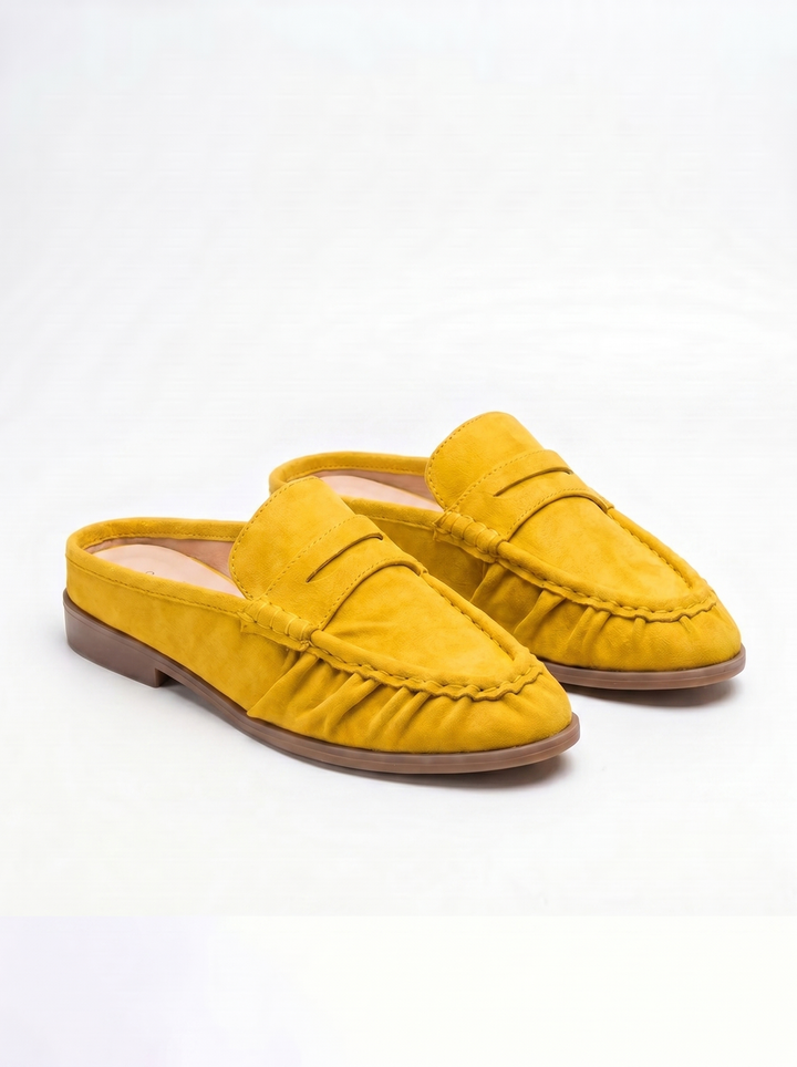 VB Capri Yellow Suede Mules – Vegan Basics