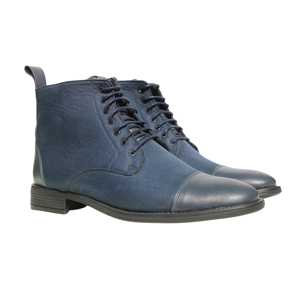 Blue High Ankle Military Boots – Vegan Basics