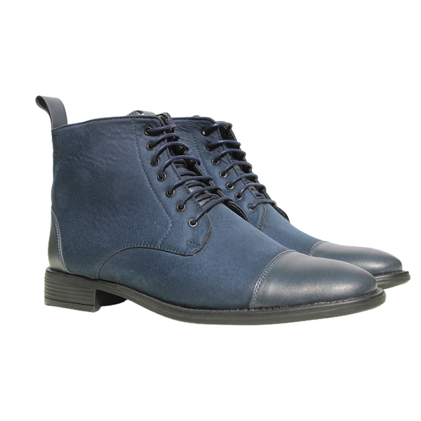 Blue High Ankle Military Boots