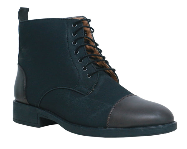 Black & Grey High Ankle Military Boots