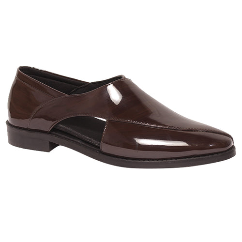 The Dapper(Brown Patent Sandals)