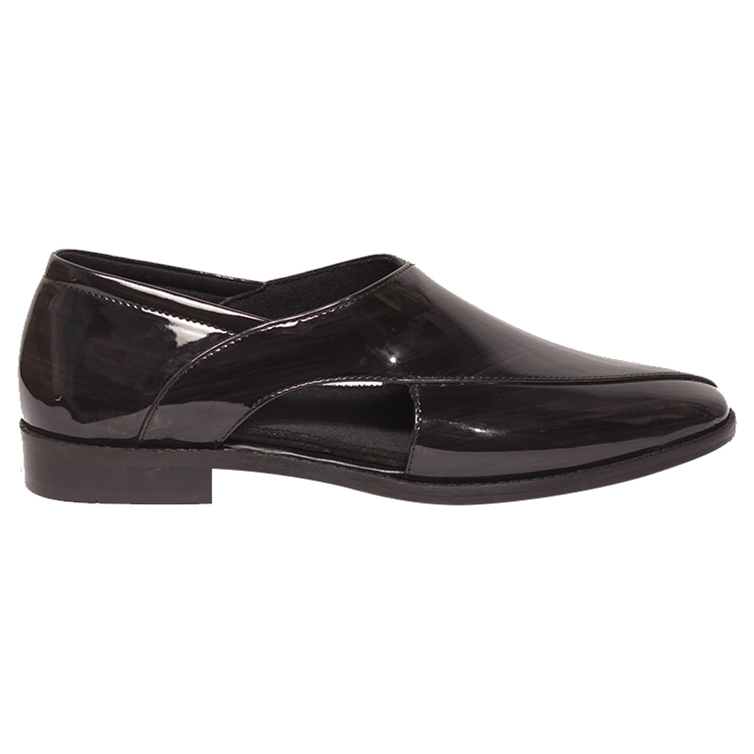 The Dapper(Black Patent Sandals)